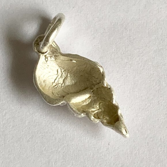 Vintage Sterling Silver Conch Shell Charm Pendant 925 For Bracelet Necklace - Picture 7 of 9